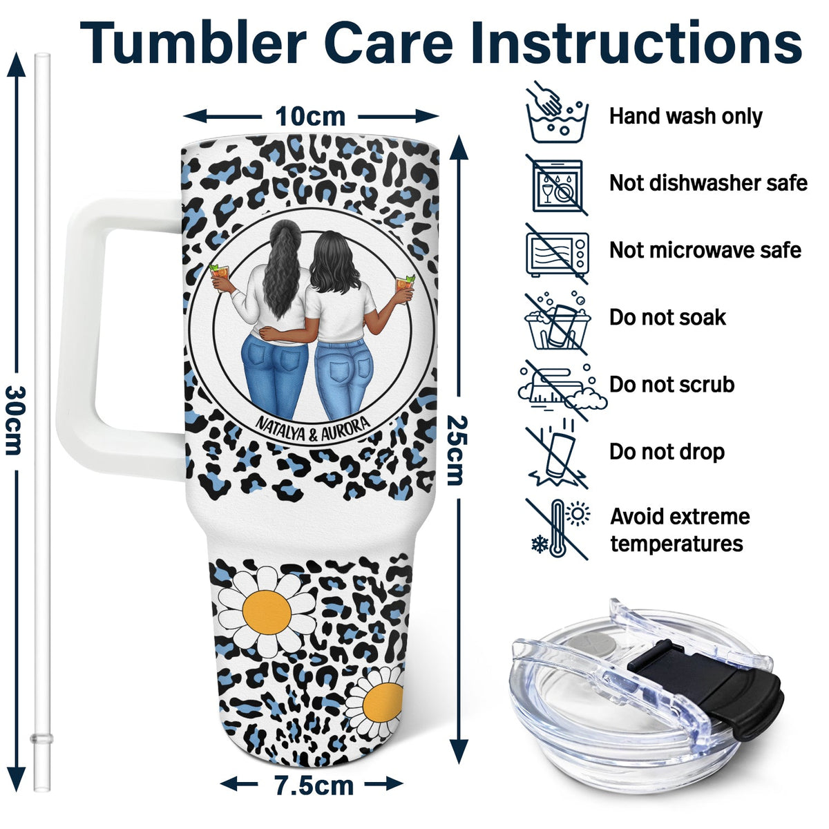 Knows No Distance - Gift For Mother And Daughter - Personalized 40oz Tumbler With Straw