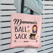 Sac à balles de crochet - Cadeau pour grand-mère et maman - Sac en toile zippé personnalisé