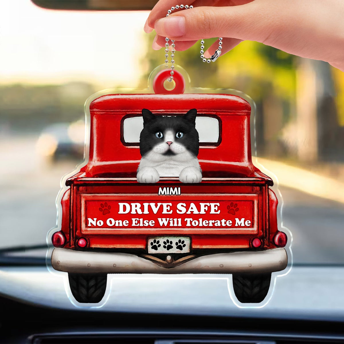 Drive Safe No One Else Will Tolerate Us - Gift For Pet Lovers - Personalized Acrylic Car Hanger