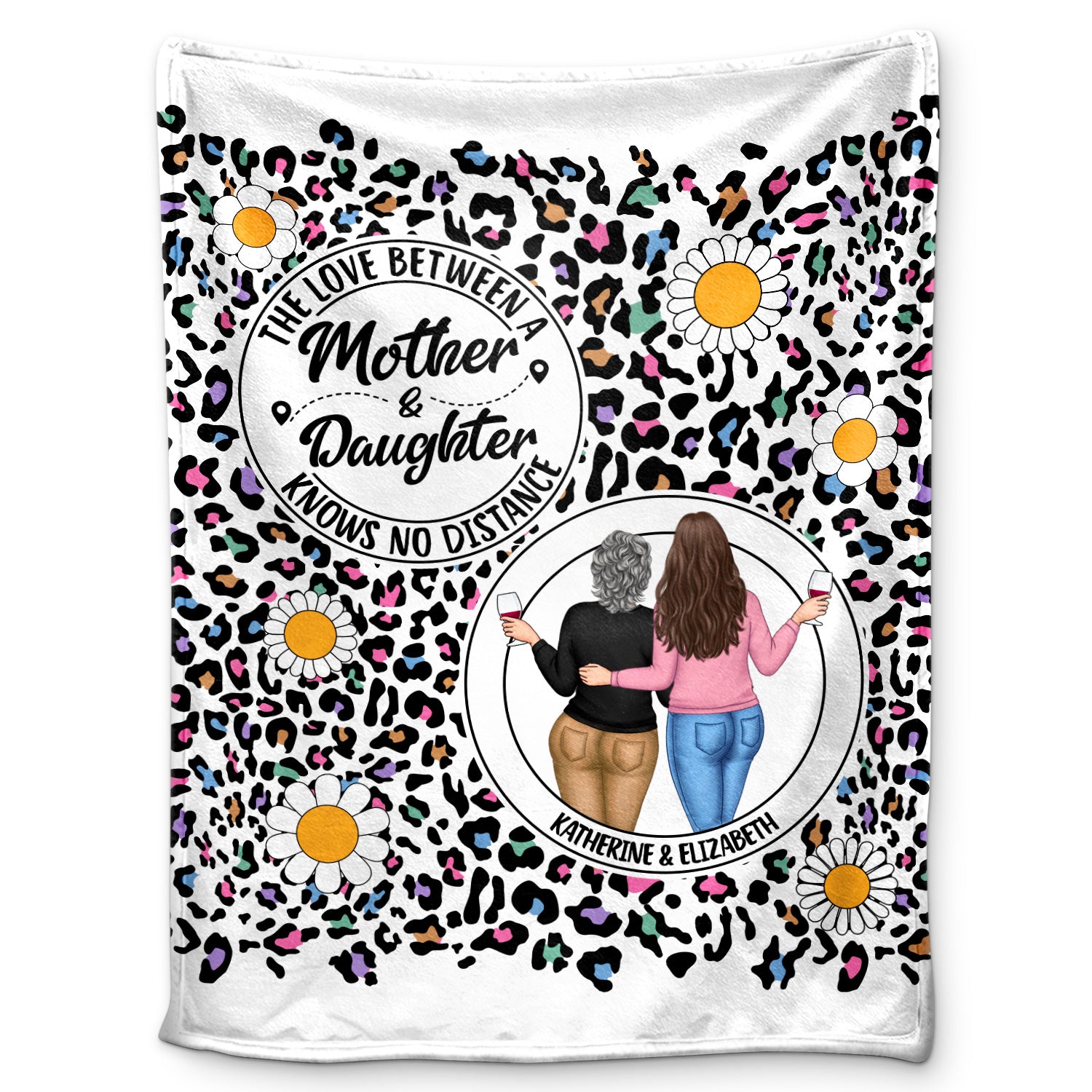 Knows No Distance - Gift For Mother And Daughter - Personalized Fleece Blanket, Sherpa Blanket