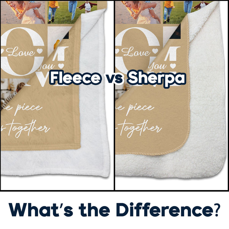 Custom Photo Mom You Are The Piece That Hold Us Together - Gift For Mom - Personalized Fleece Blanket, Sherpa Blanket