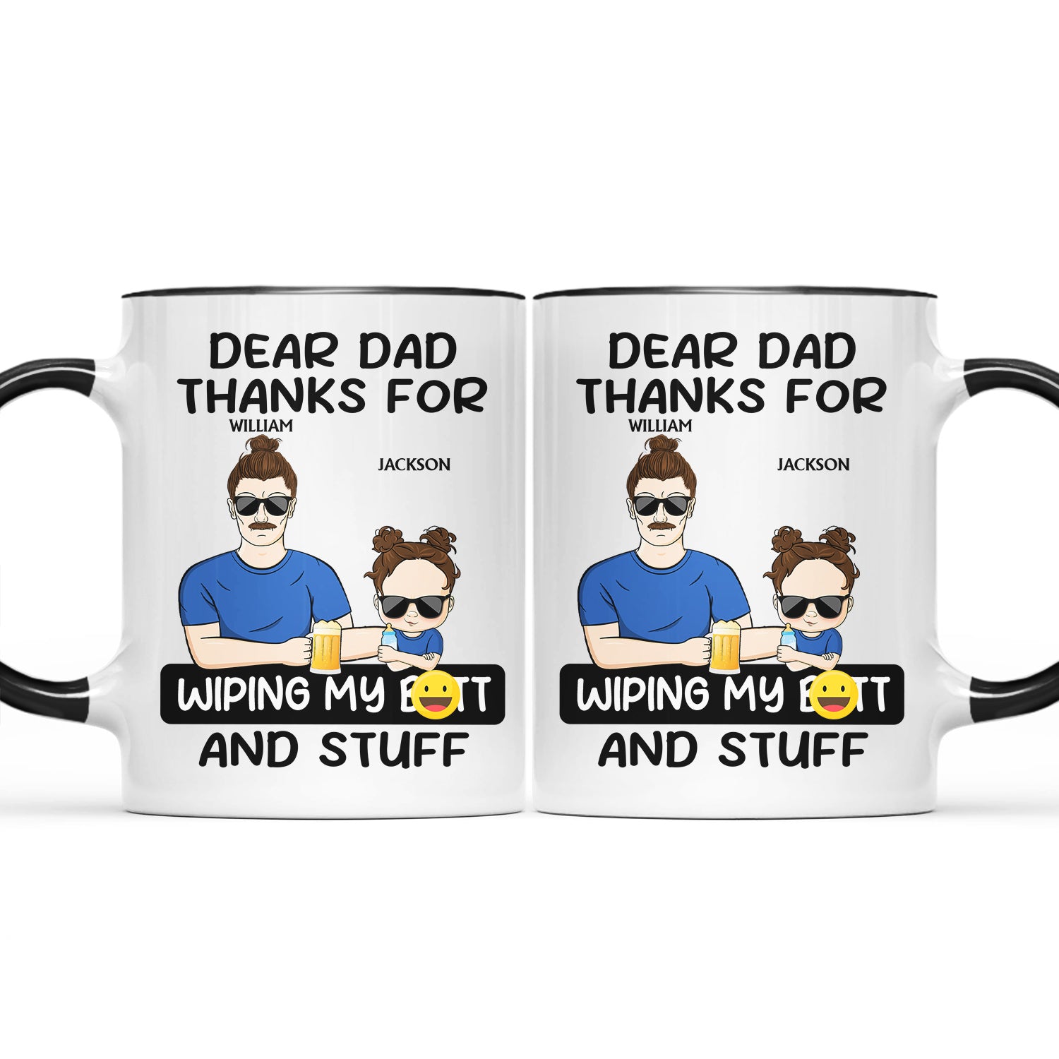Thank You For Wiping - Gift For Father, New Baby - Personalized Accent Mug