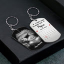 Custom Photo Calendar Can't Wait To Meet You - Gift For Father - Personalized Aluminum Keychain