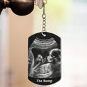 Custom Photo Calendar Can't Wait To Meet You - Gift For Father - Personalized Aluminum Keychain