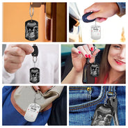 Custom Photo Calendar Can't Wait To Meet You - Gift For Father - Personalized Aluminum Keychain