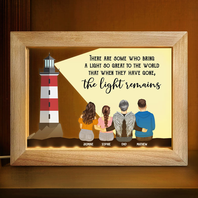 The Light Remains - Dad Memorial Gift - Personalized Horizontal Frame Lamp