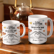 Tasse personnalisée blanche avec effet gonflé 3D, cadeau pour couple, avec inscription « Forever Yours »
