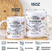 Tasse personnalisée blanche avec effet gonflé 3D, cadeau pour couple, avec inscription « Forever Yours »