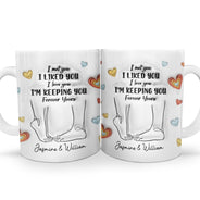 Tasse personnalisée blanche avec effet gonflé 3D, cadeau pour couple, avec inscription « Forever Yours »