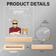 Calendar The Day You Became My Daddy - Gift For Father - Personalized 3D Led Light Wooden Base