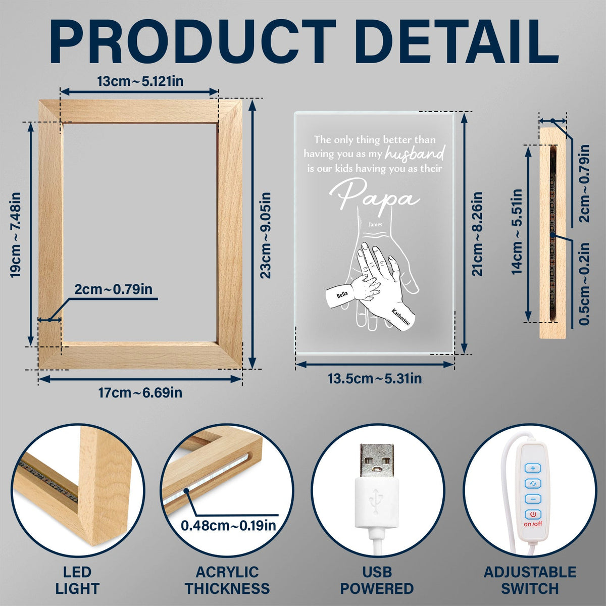 Having You As A Husband - Personalized Frame Lamp