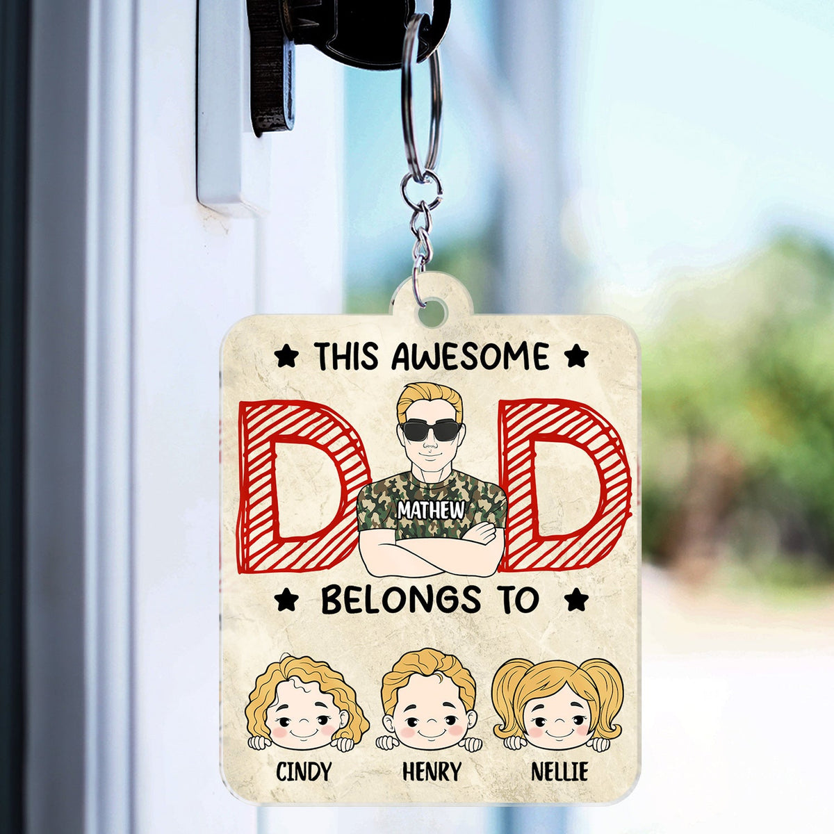 Qr Code This Awesome Dad Belongs To - Personalized Acrylic Keychain