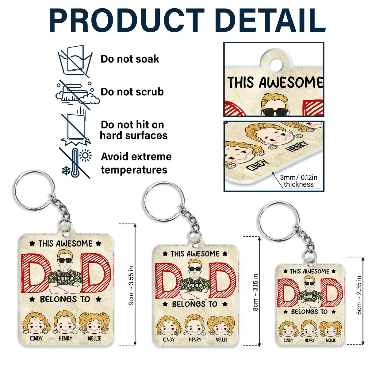 Qr Code This Awesome Dad Belongs To - Personalized Acrylic Keychain