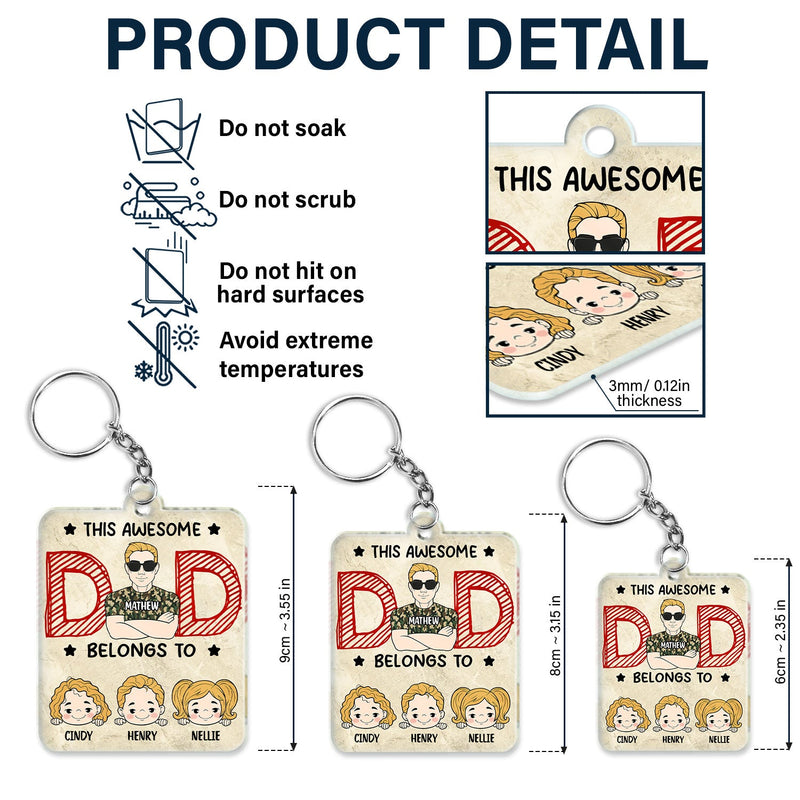 Qr Code This Awesome Dad Belongs To - Personalized Acrylic Keychain