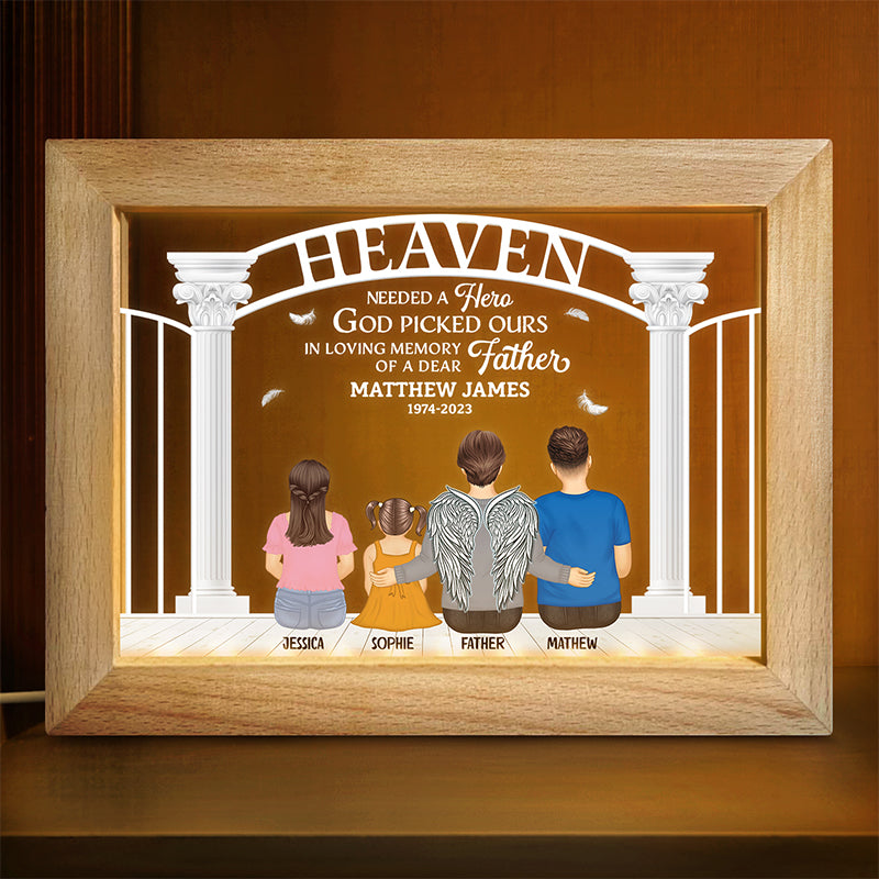 Heaven Needed A Hero - Personalized Horizontal Frame Lamp