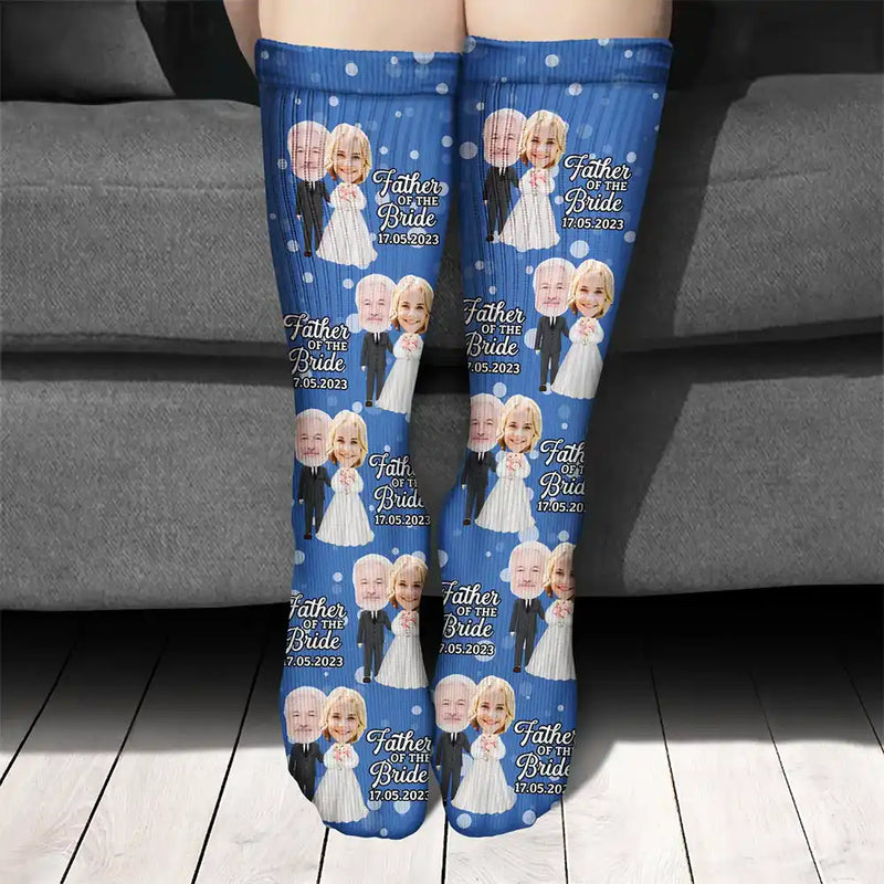 Custom Photo Father Of The Bride - Personalized Socks