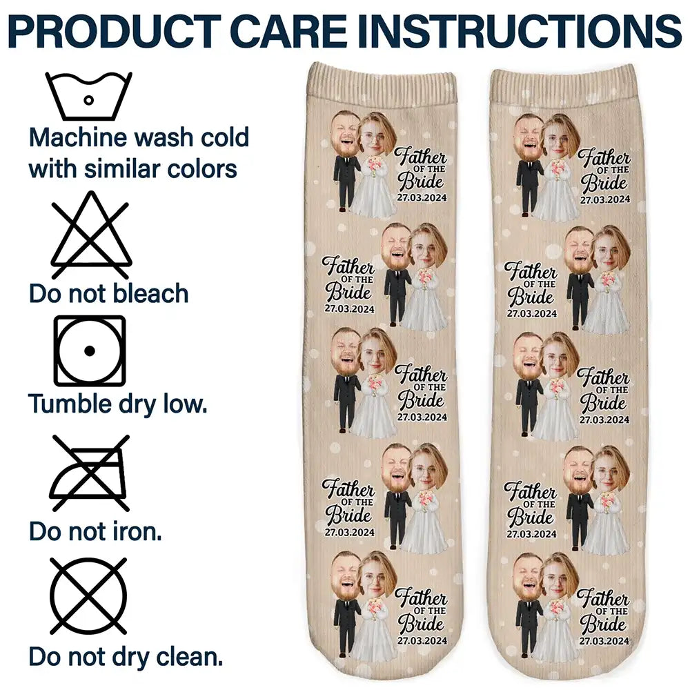 Custom Photo Father Of The Bride - Personalized Socks
