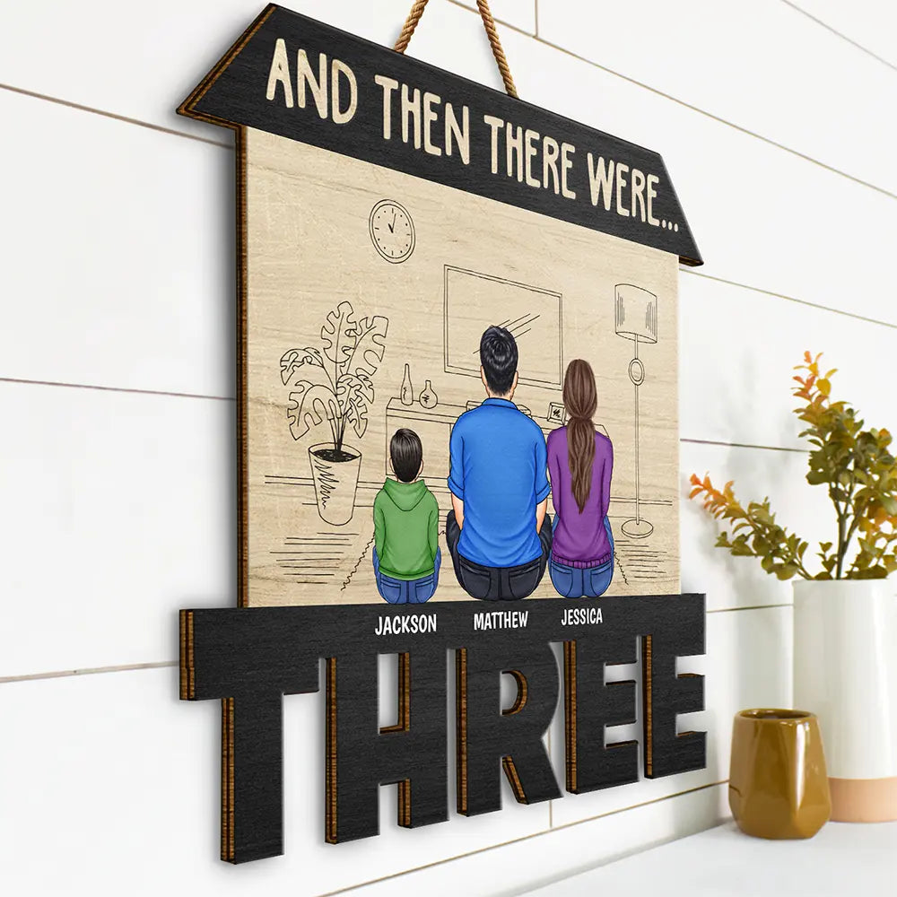 And Then There Were - Personalized Custom Shaped Wood Sign