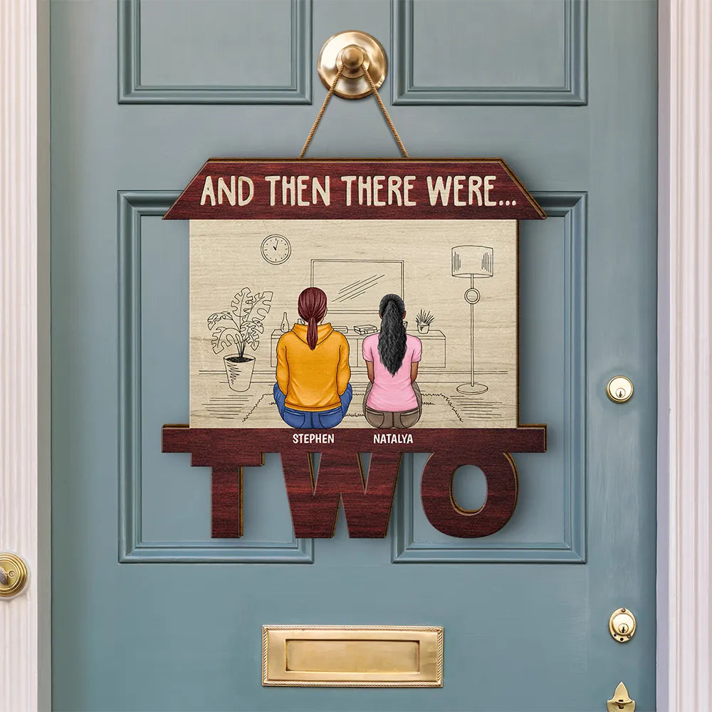 And Then There Were - Personalized Custom Shaped Wood Sign