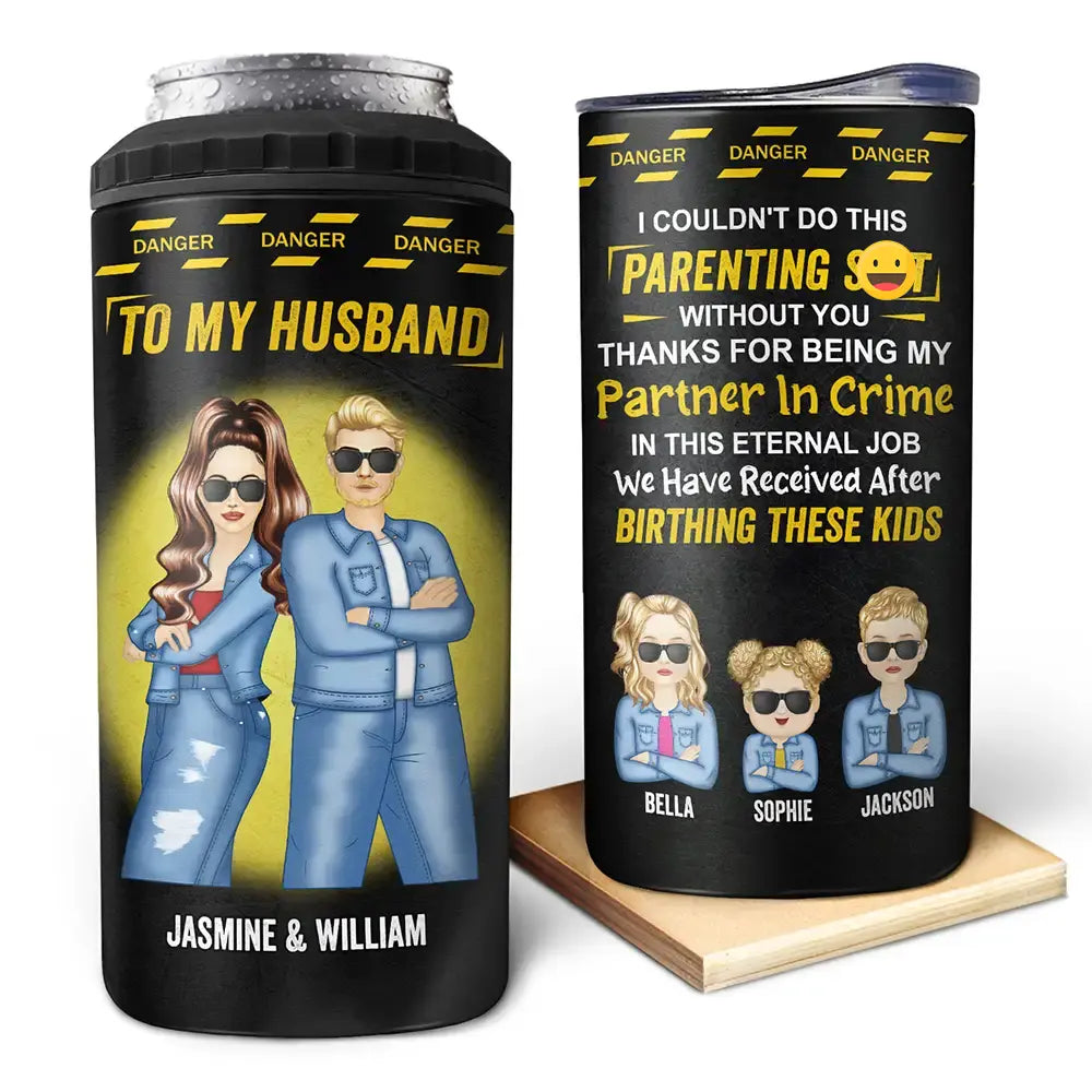 Partner In Crimes - Personalized 4 In 1 Can Cooler Tumbler