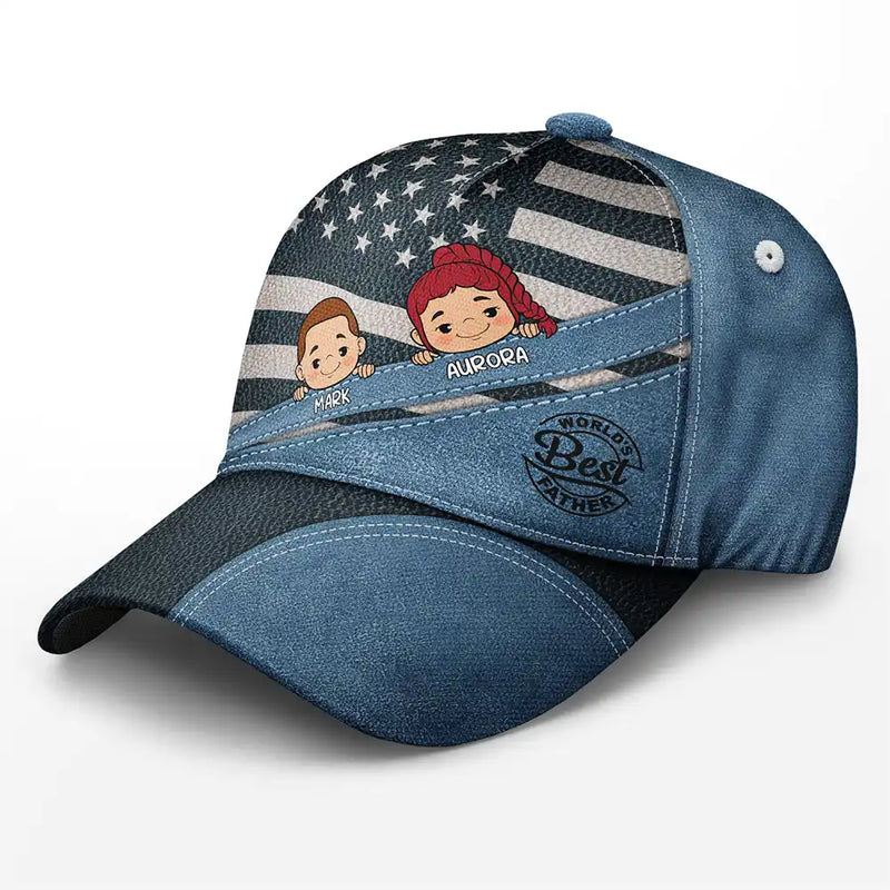 Best Dad Ever Star And Stripes - Personalized Classic Cap