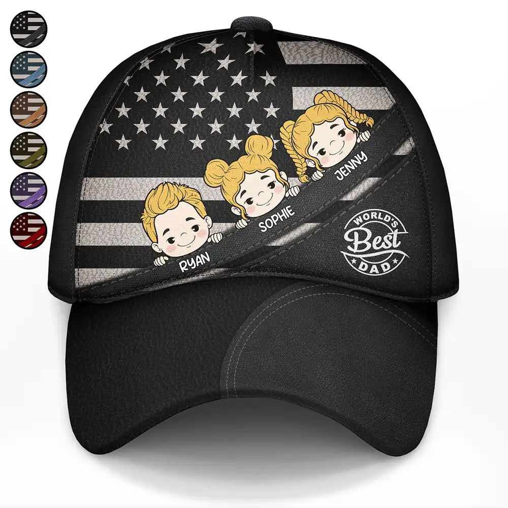 Best Dad Ever Star And Stripes - Personalized Classic Cap