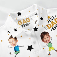 Polo personnalisé avec photo « Meilleur papa de tous les temps »