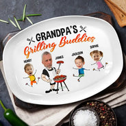 Custom Photo Daddy's Grilling Buddies - Personalized Plate