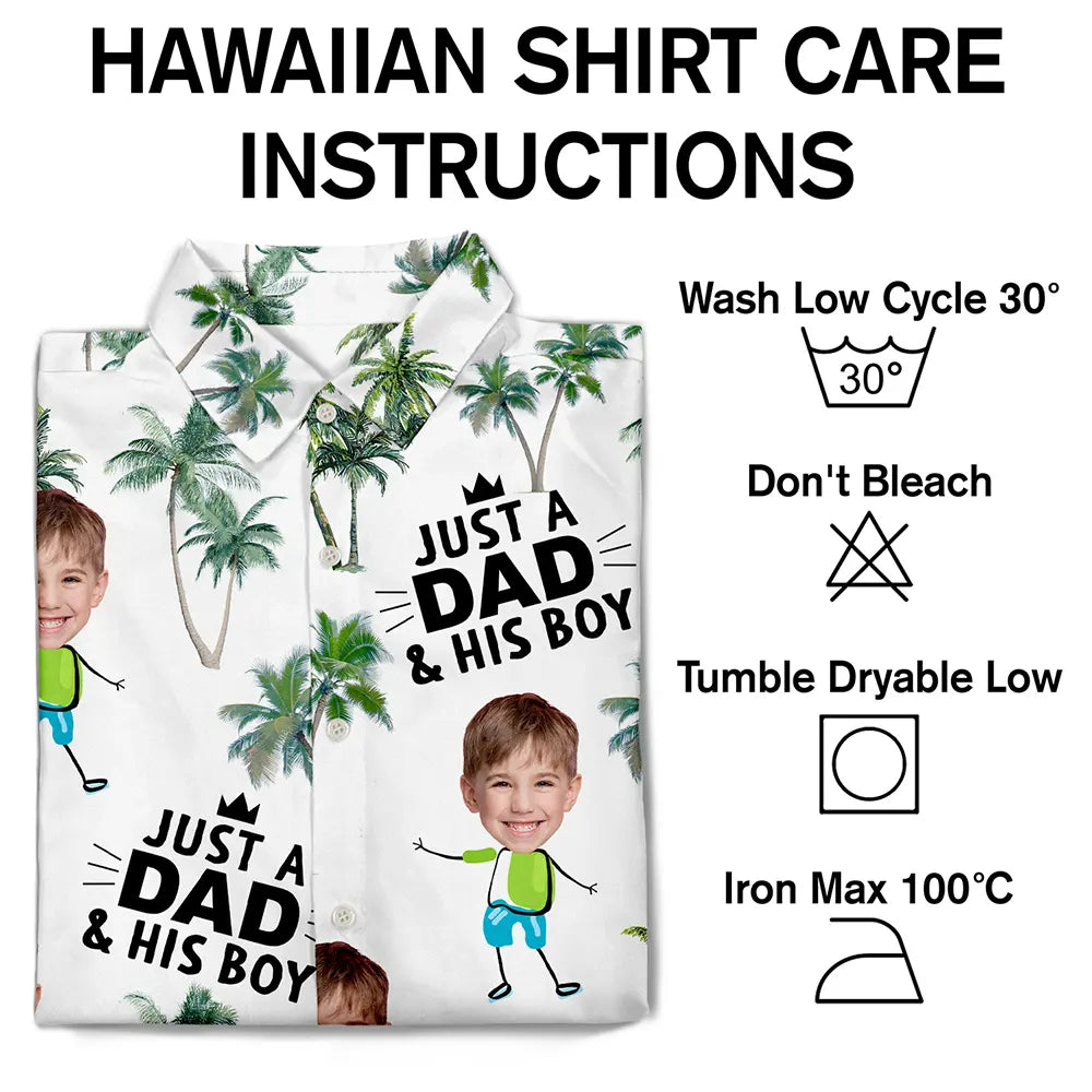 Custom Photo Just A Dad And His Girl - Personalized Hawaiian Shirt