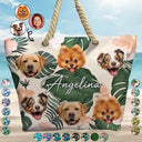 Custom Photo Funny Family Pet Face - Personalized Beach Bag