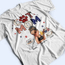 Cat Mom Stars And Stripes - Personalized T Shirt