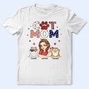 Cat Mom Stars And Stripes - Personalized T Shirt