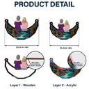 Together On The Moon Grandma, Mom And Children - Personalized Window Hanging Suncatcher Ornament