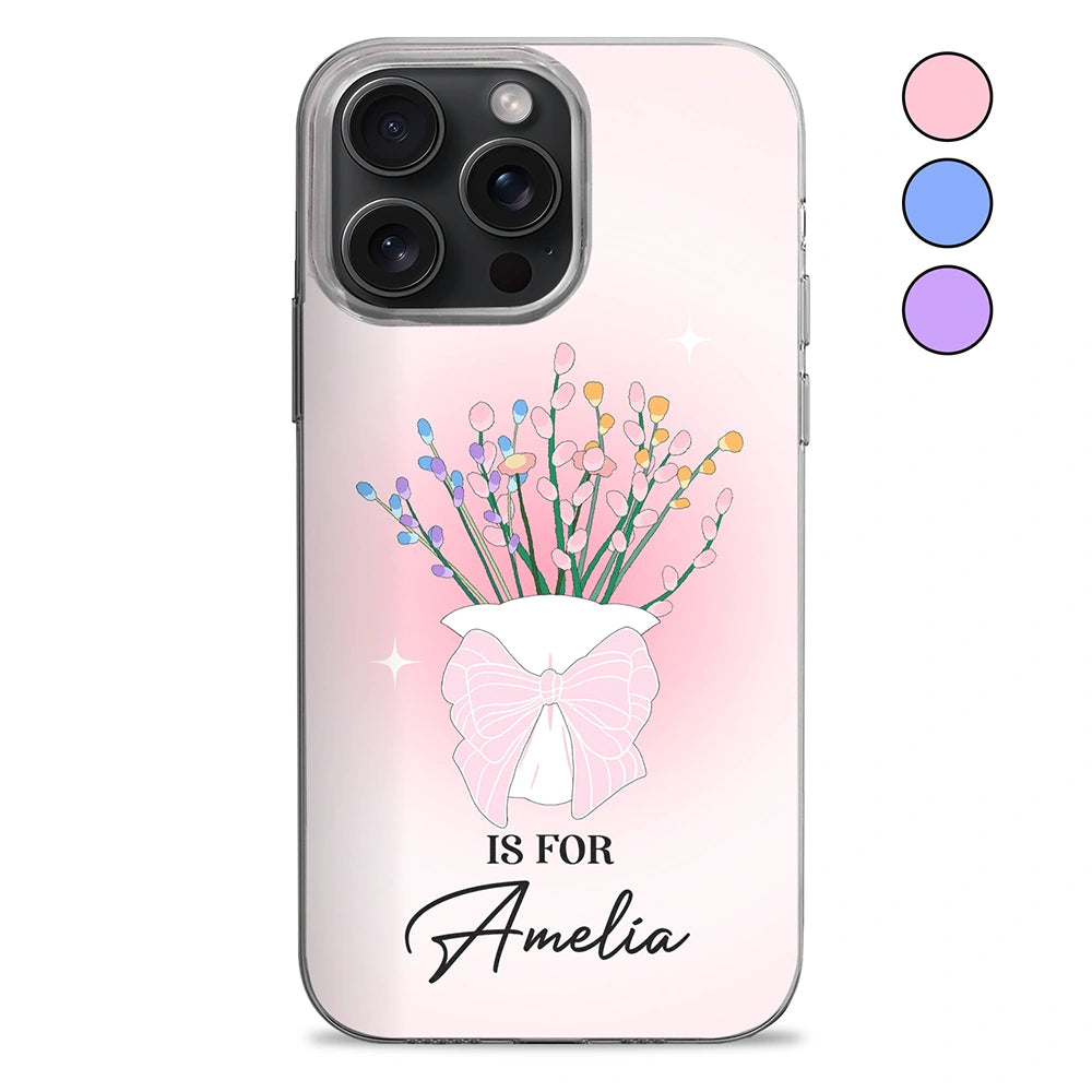 Flower Name Bouquet - Personalized Clear Phone Case
