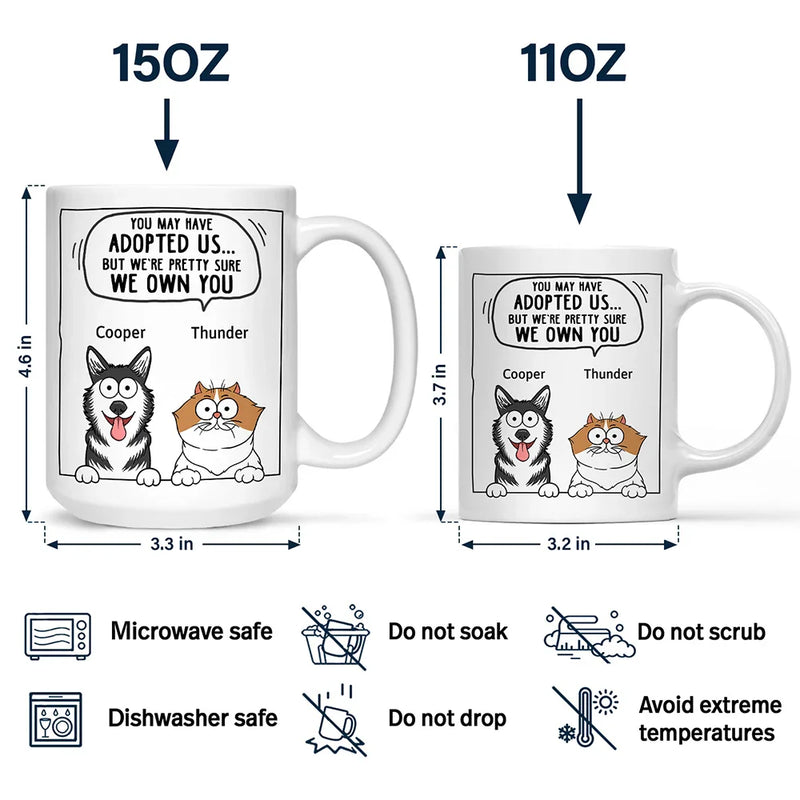 Dogs & Cats We Own You - Personalized Mug