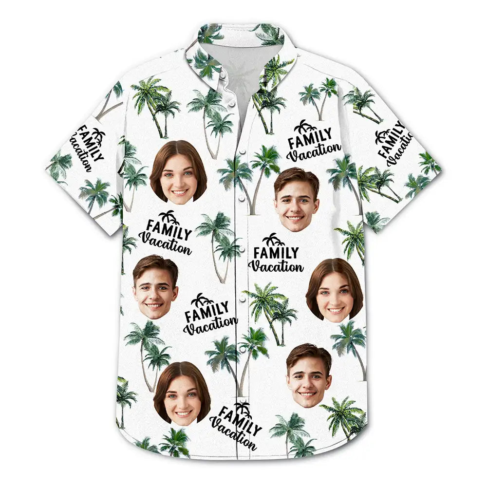 Custom Photo Family Vacation Family Trip - Personalized Hawaiian Shirt