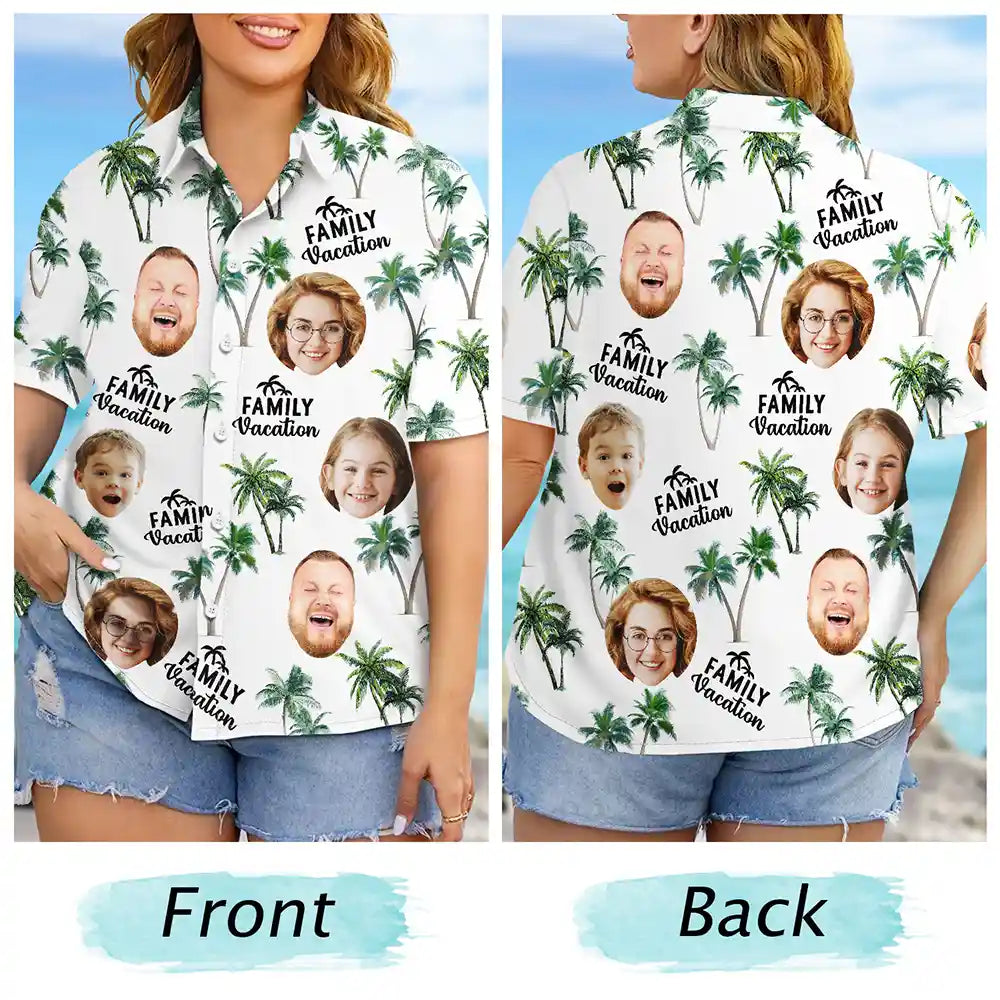 Custom Photo Family Vacation Family Trip - Personalized Hawaiian Shirt
