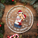 Couple de Noël, vue latérale, tu es de loin mon préféré - Ornement en verre rond personnalisé 