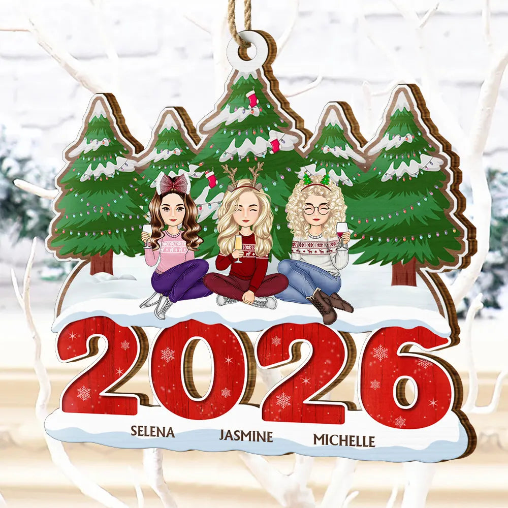 2026 Christmas Family A Whole Lot Of Love - Personalized Custom Shaped Wooden Ornament
