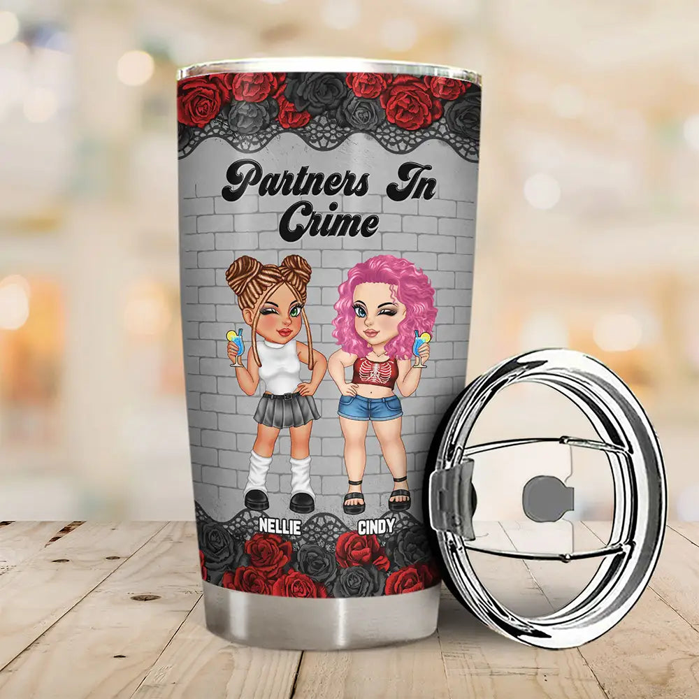 Y2K Bestie Partners In Crime - Personalized Tumbler