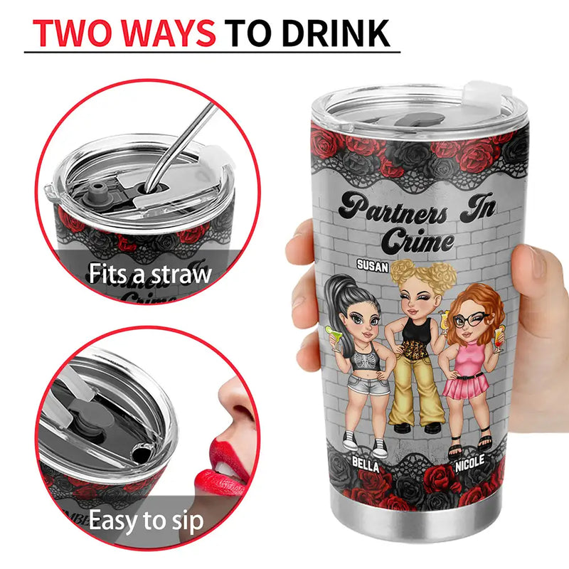 Y2K Bestie Partners In Crime - Personalized Tumbler