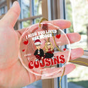Wish You Lived Next Door - Personalized Circle Glass Ornament