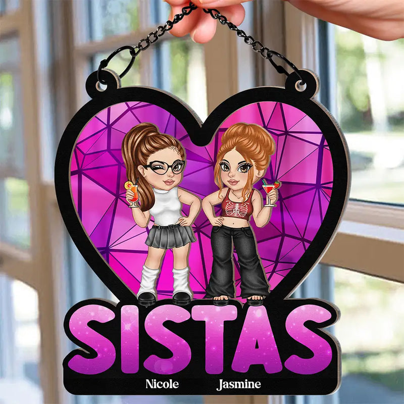Sisters Y2K - Personalized Window Hanging Suncatcher Ornament