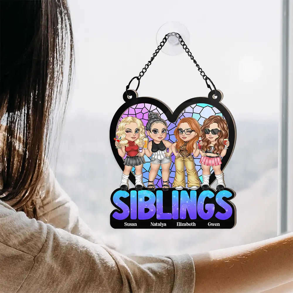 Sisters Y2K - Personalized Window Hanging Suncatcher Ornament