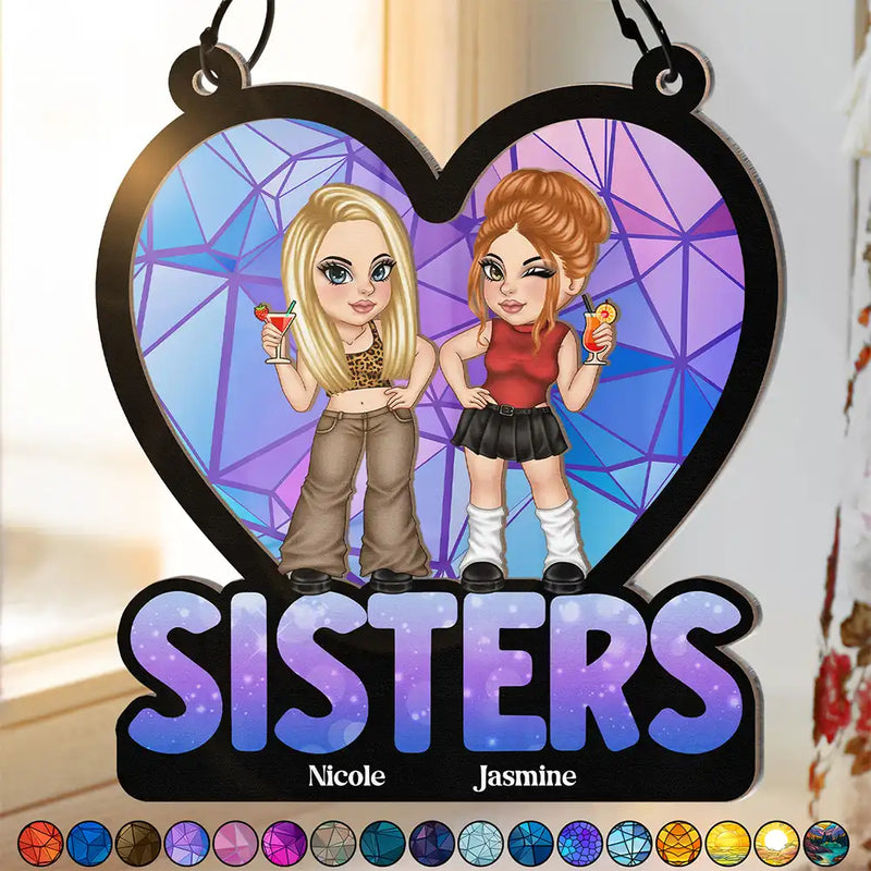 Sisters Y2K - Personalized Window Hanging Suncatcher Ornament