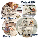 Grandma Butterfly Title - Personalized Fleece Blanket, Sherpa Blanket