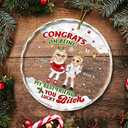 Félicitations pour être devenu mon meilleur ami ! - Décoration en verre circulaire personnalisée 