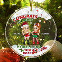 Félicitations pour être devenu mon meilleur ami ! - Décoration en verre circulaire personnalisée 