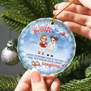 Christmas You And I Are Sisters - Personalized Circle Glass Ornament