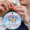 Christmas You And I Are Sisters - Personalized Circle Glass Ornament
